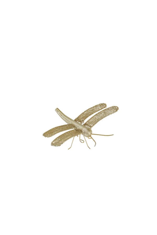 Wall ornament 25x22x7 cm DRAGONFLY gold