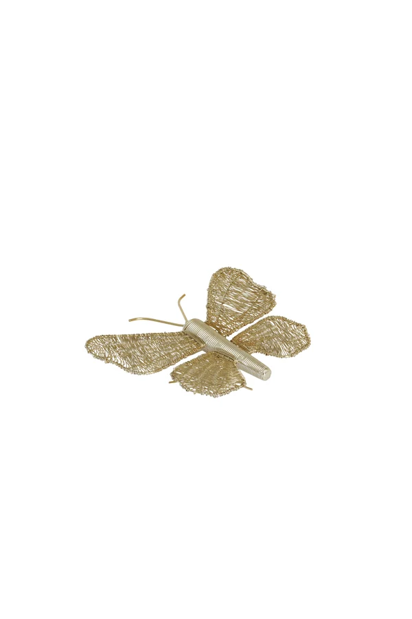 Wall ornament 25x19x6 cm BUTTERFLY gold