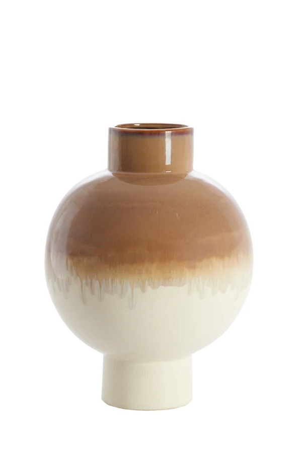 Vase deco 34x46 cm ZELATA ceramics cream+taupe