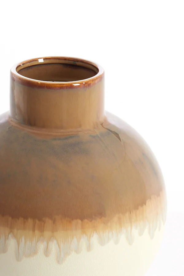 Vase deco 34x46 cm ZELATA ceramics cream+taupe