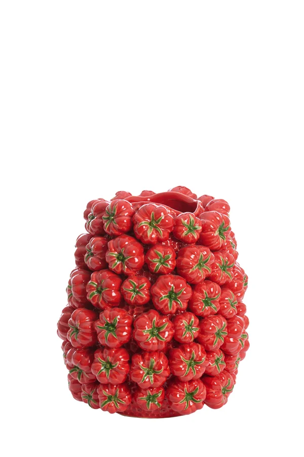 Vase deco 34x33x37 cm TAMINA ceramics red