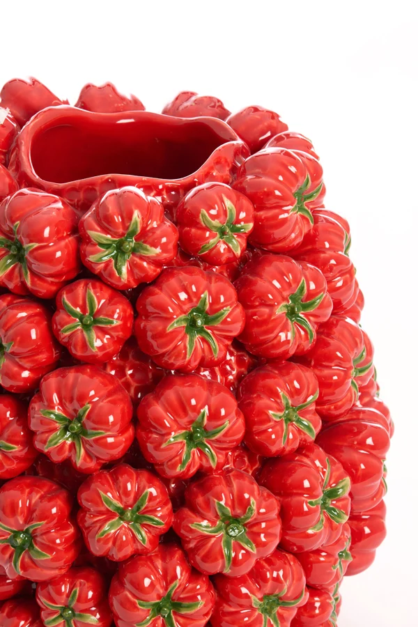 Vase deco 34x33x37 cm TAMINA ceramics red