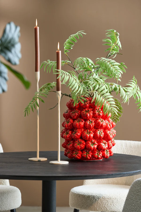 Vase deco 34x33x37 cm TAMINA ceramics red