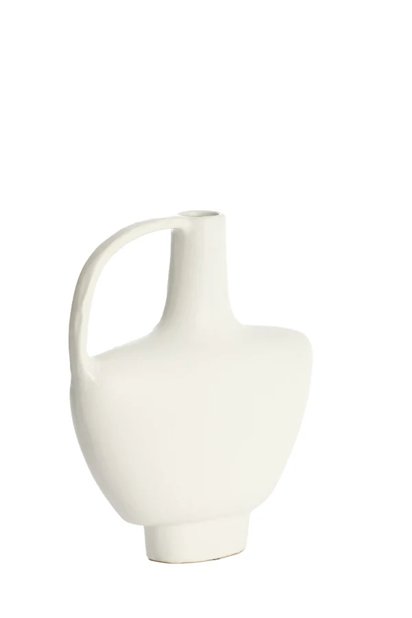 Vase deco 28x10x31,5 cm OZZERO ceramics white