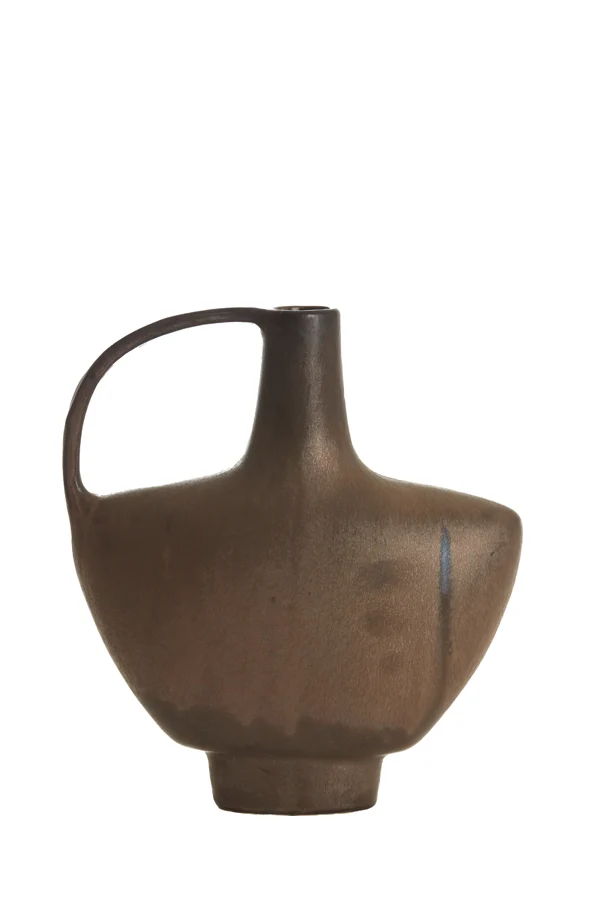 Vase deco 28x10x31,5 cm OZZERO ceramics matt dark bronze