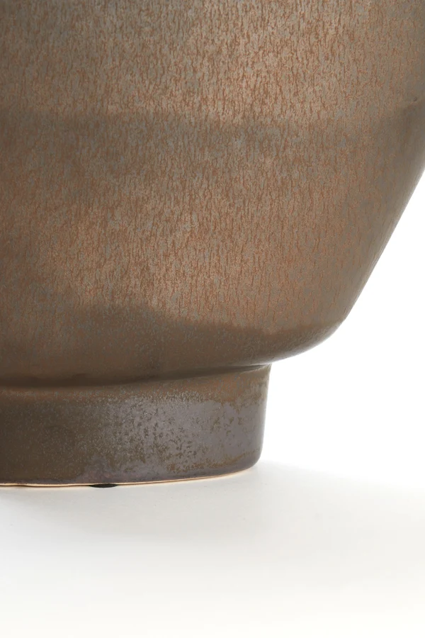 Vase deco 28x10x31,5 cm OZZERO ceramics matt dark bronze