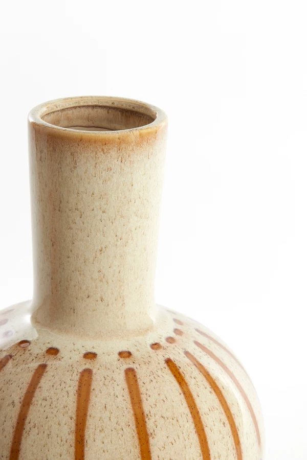 Vase deco 28,5x42 cm ULLOA ceramics shiny cream+brown