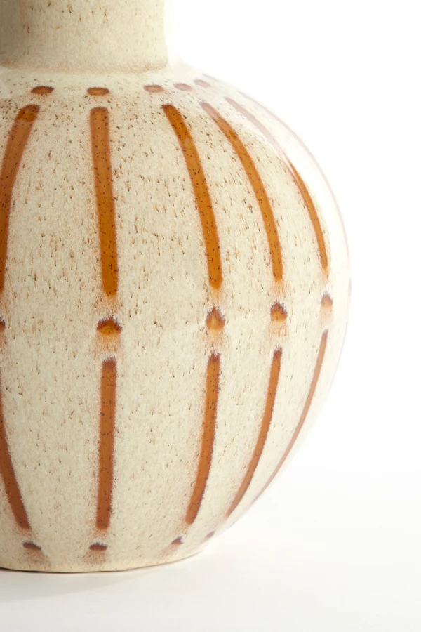 Vase deco 28,5x42 cm ULLOA ceramics shiny cream+brown