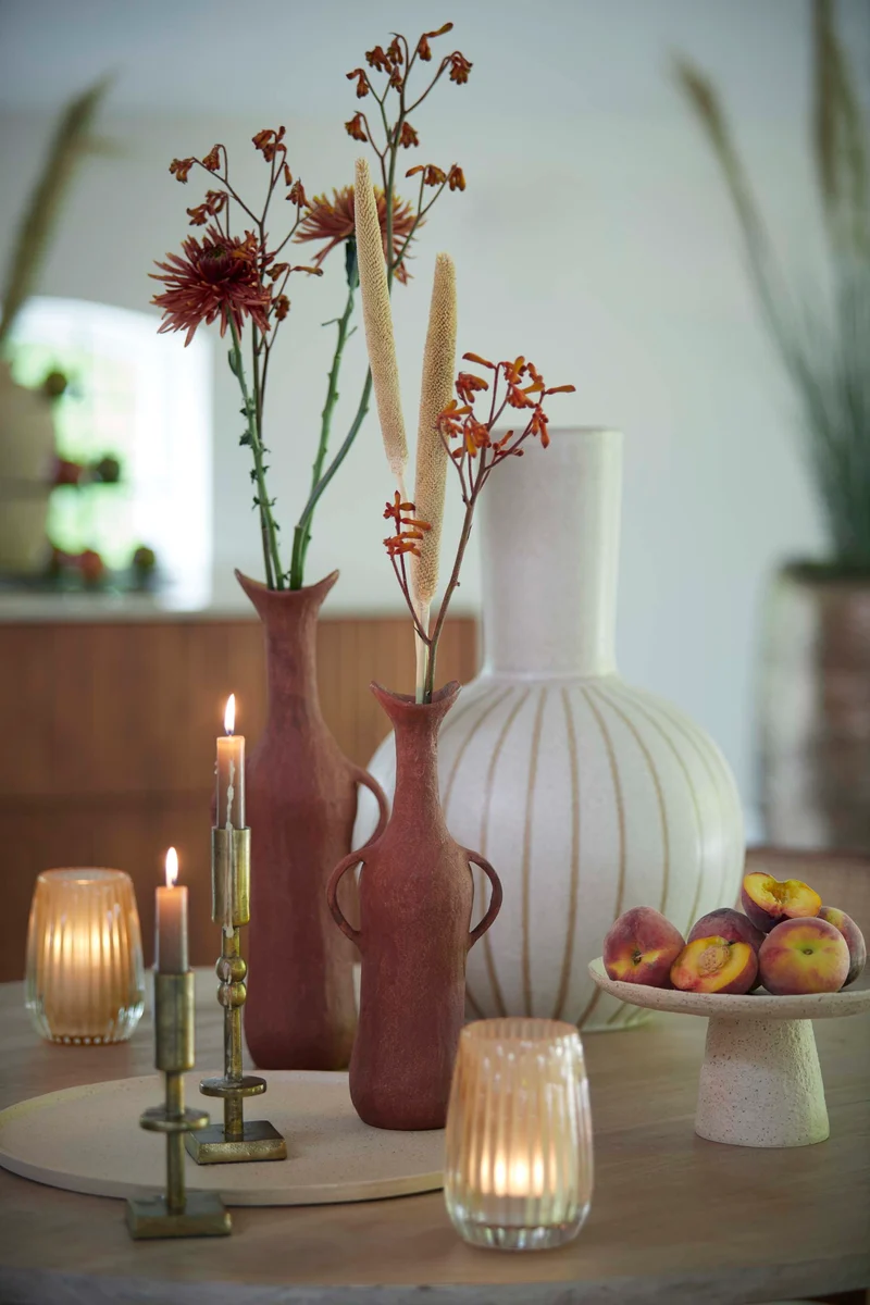Vase deco 28,5x42 cm ULLOA ceramics matt sand+brown