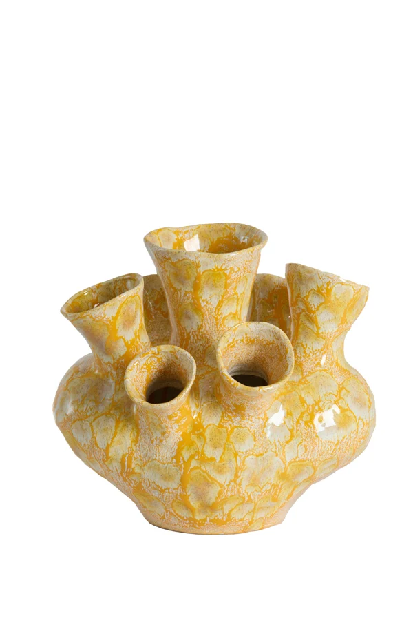 Vase deco 28,5x26x26 cm SIAJO ceramics yellow-orange