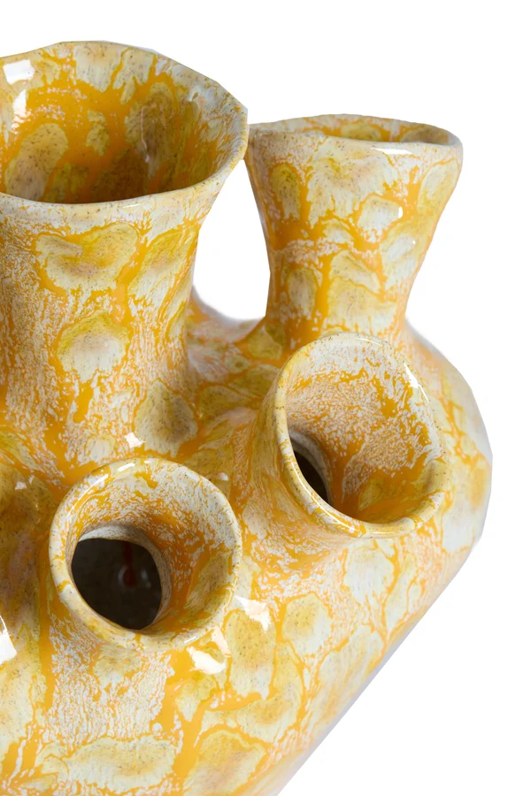 Vase deco 28,5x26x26 cm SIAJO ceramics yellow-orange