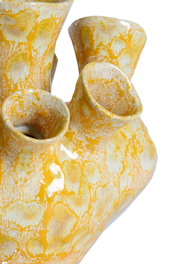 Vase deco 28,5x26x26 cm SIAJO ceramics yellow-orange