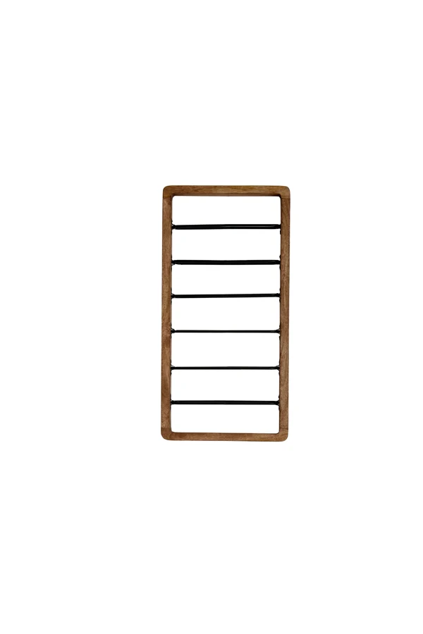 Wine rack 6 bottles 40x6x80 cm SORRENTO wood brown+matt blck