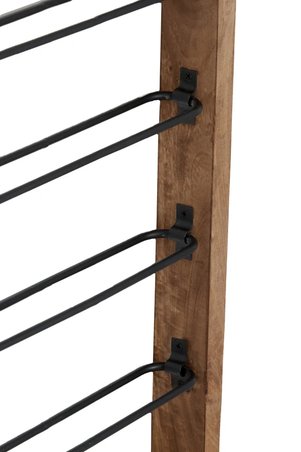 Wine rack 6 bottles 40x6x80 cm SORRENTO wood brown+matt blck