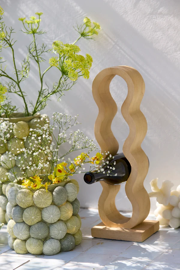 Wine rack 4 bottles 15,5x12,5x47 cm EDOLO wood matt natural