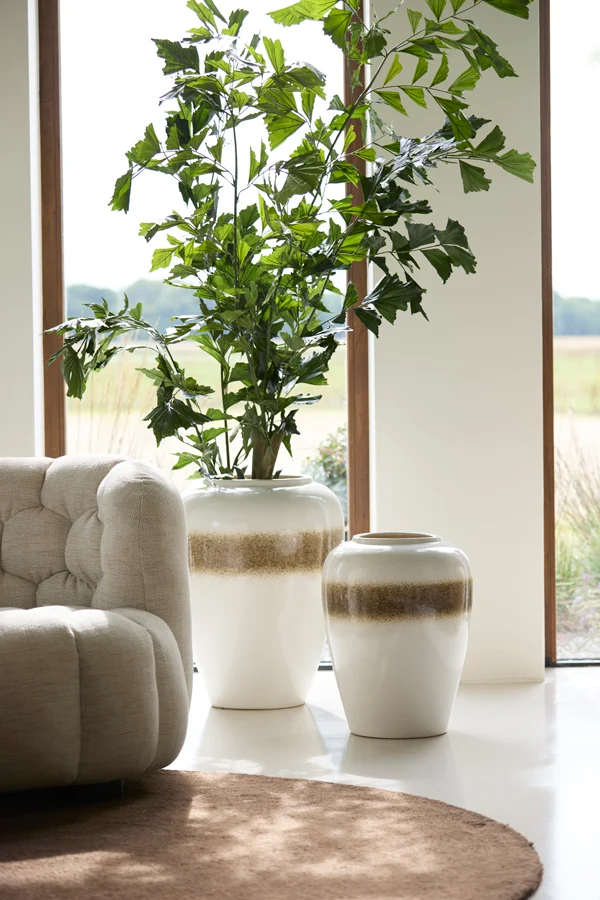 Vase deco 40x52 cm VALERIA ceramics cream+brown