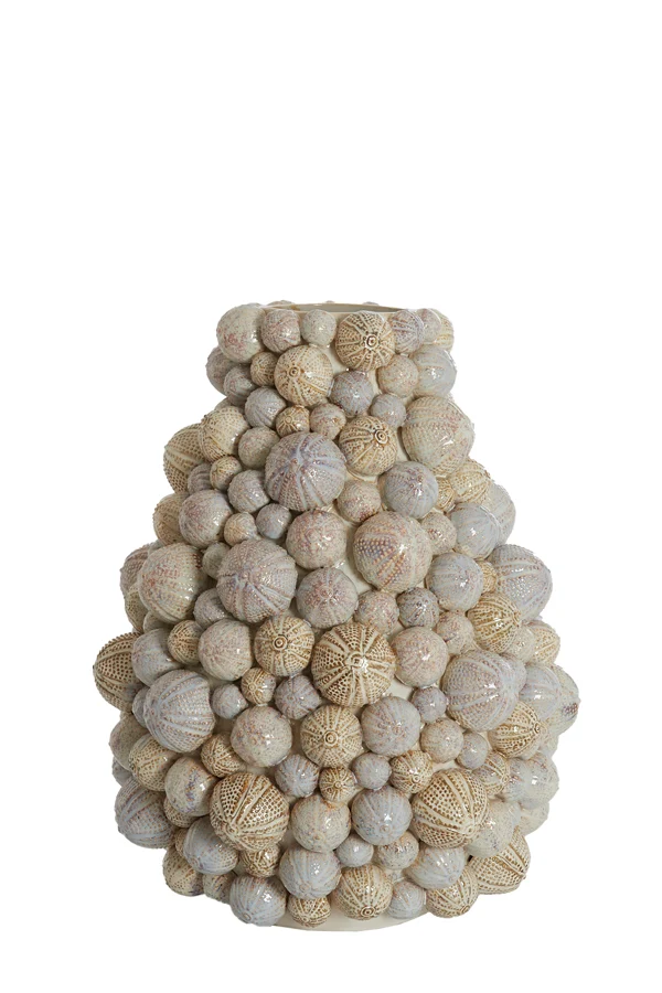 Vase deco 40x49 cm SEA URCHIN ceramics cream-sand