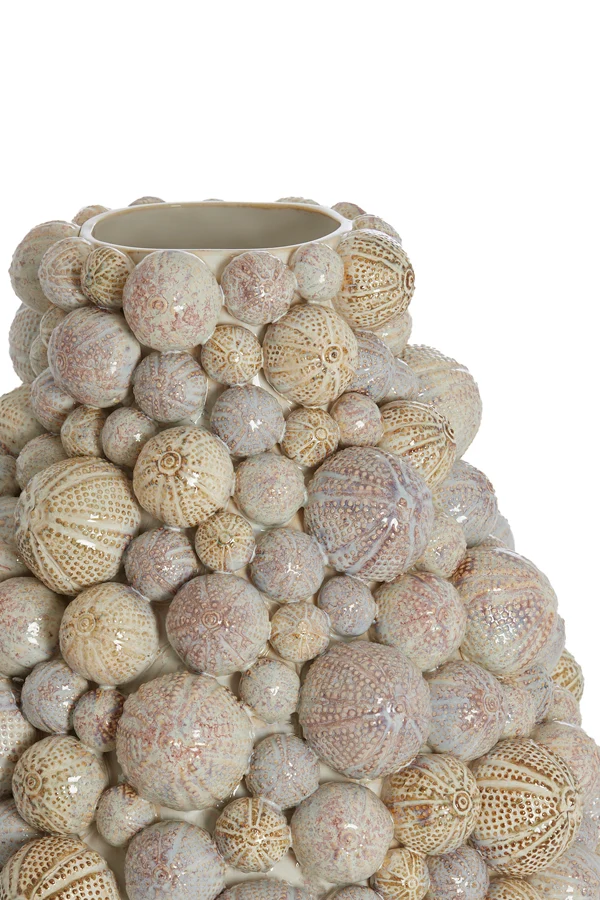 Vase deco 40x49 cm SEA URCHIN ceramics cream-sand