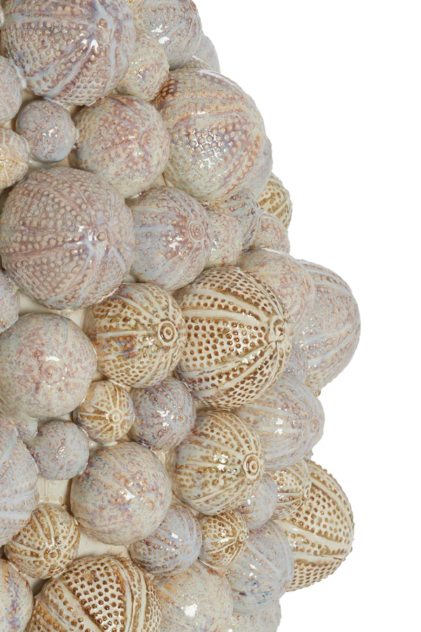 Vase deco 40x49 cm SEA URCHIN ceramics cream-sand