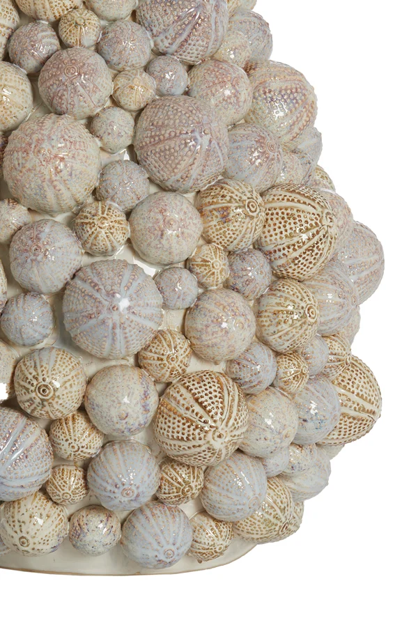 Vase deco 40x49 cm SEA URCHIN ceramics cream-sand