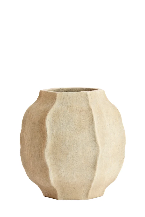 Vase deco 40x40,5 cm SAPHIRA matt sand