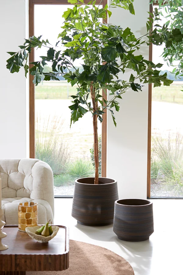 Vase deco 40x35 cm EOWYN dark brown-brown