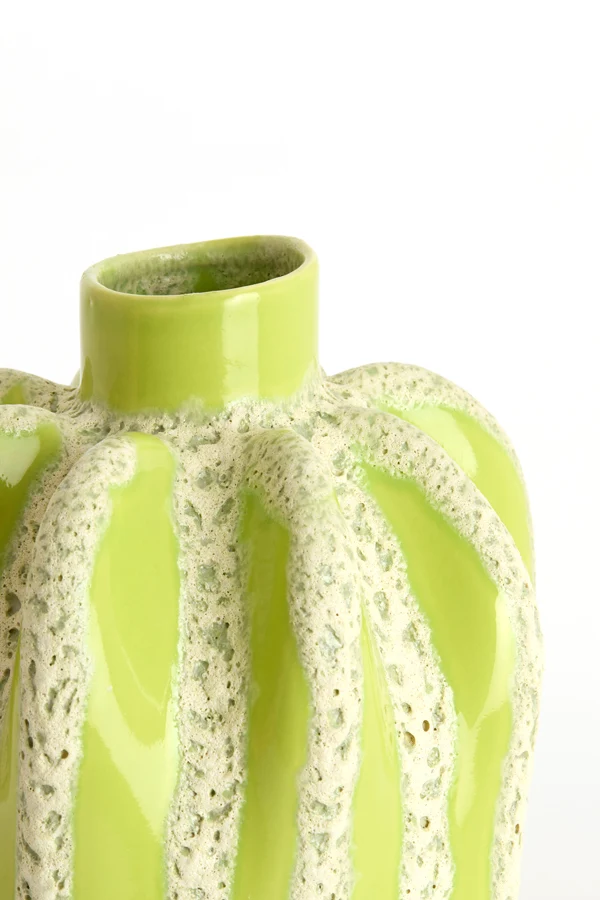 Vase deco 25x38 cm CHIERI ceramics light green+cream