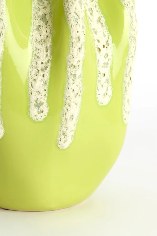 Vase deco 25x38 cm CHIERI ceramics light green+cream