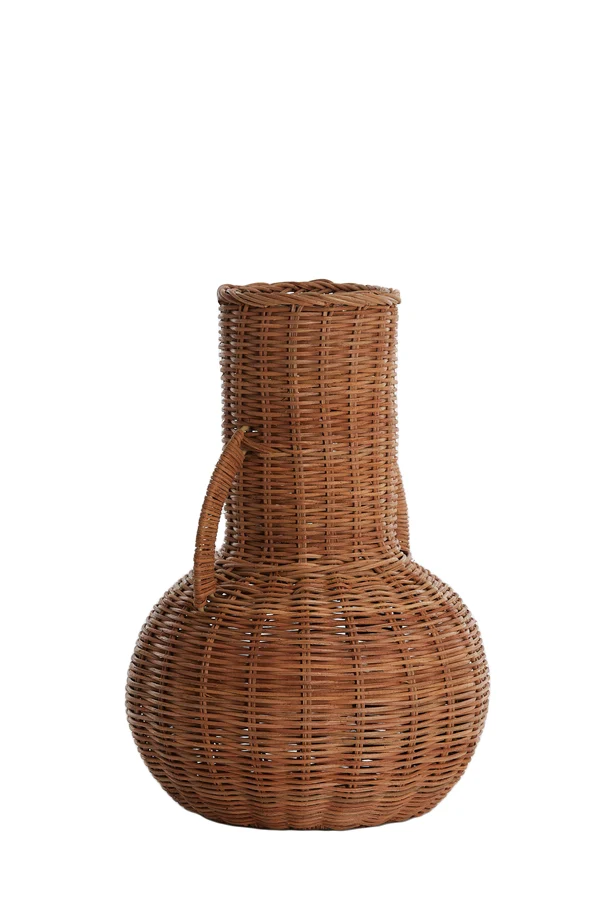 Vase deco 25x35 cm NARINO rattan brown