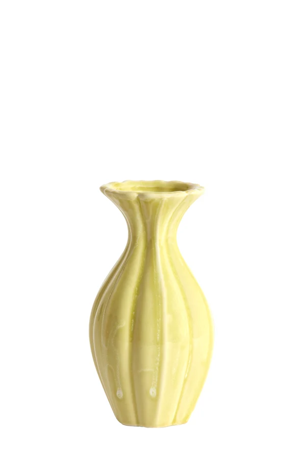 Vase deco 8,5x15,5 cm SHIREL ceramics yellow-green