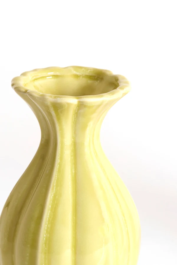 Vase deco 8,5x15,5 cm SHIREL ceramics yellow-green