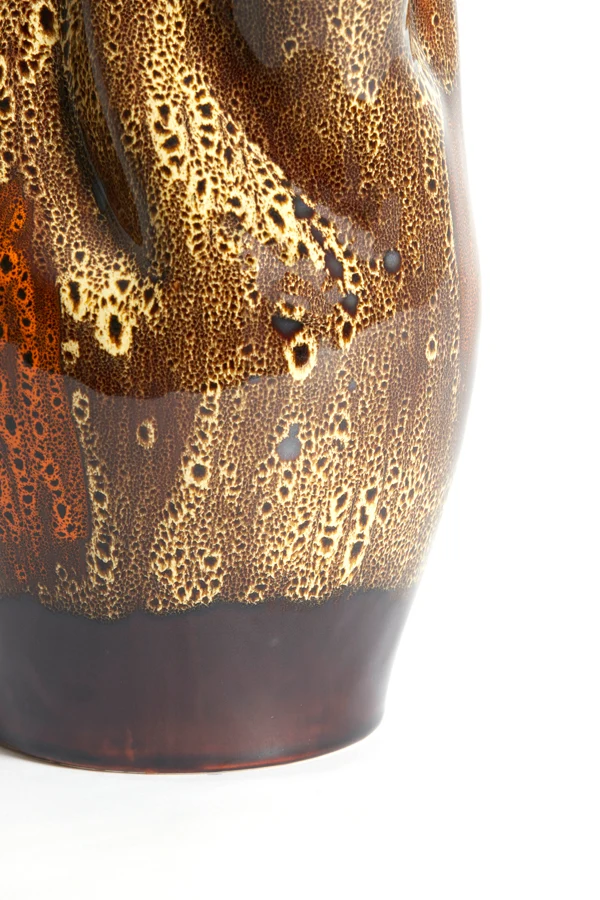 Vase deco 22,5x30 cm ALTHEA ceramics d brown+cream+orange