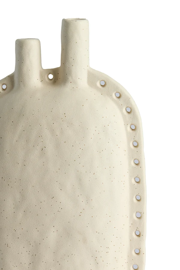 Vase deco 22,5x10x28,5 cm VARAZZA ceramics matt beige