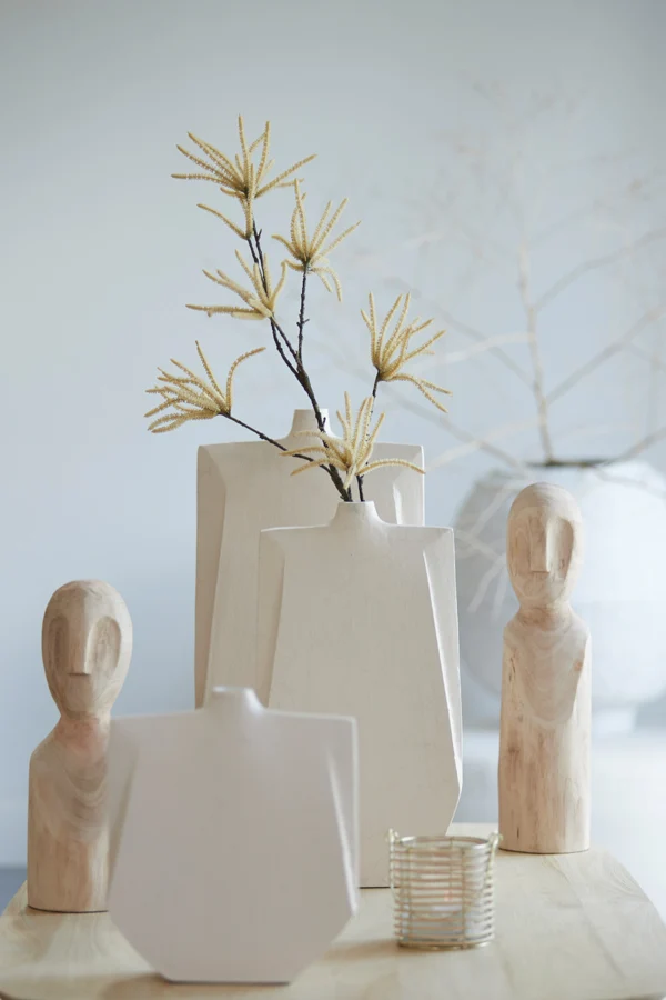 Vase deco 21x6x25 cm MAKAHA cream