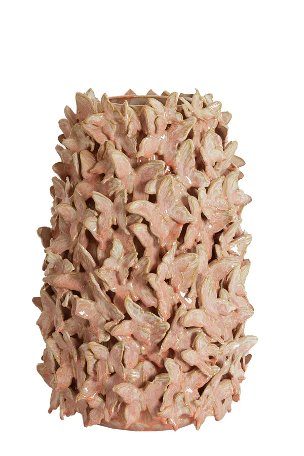 Vase deco 23x36,5 cm MARIPOSA ceramics pink