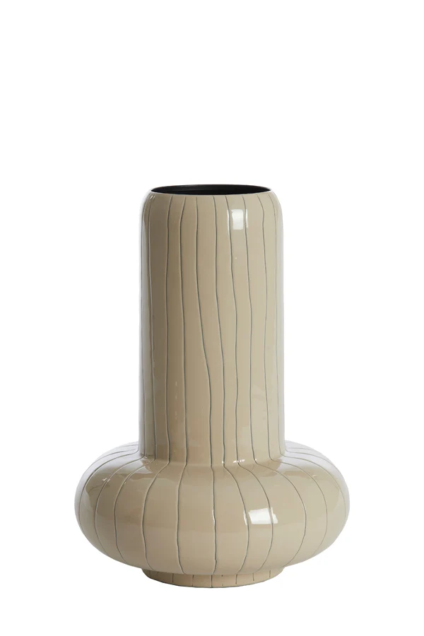 Vase deco 23x33 cm ASANO cream-dark brown