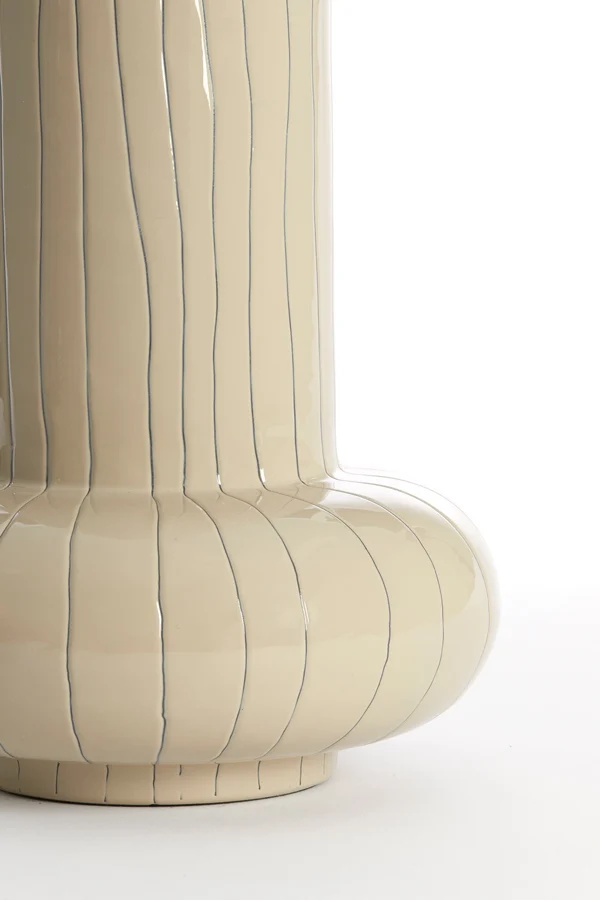 Vase deco 23x33 cm ASANO cream-dark brown