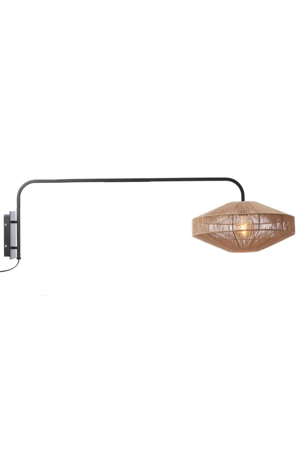 Wall lamp 43x115 cm LYRA natural+matt black