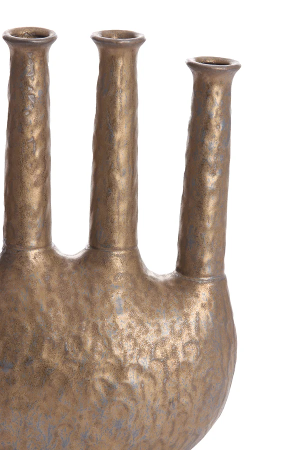 Vase deco 34x14x48 cm BEKAPO ceramics matt bronze