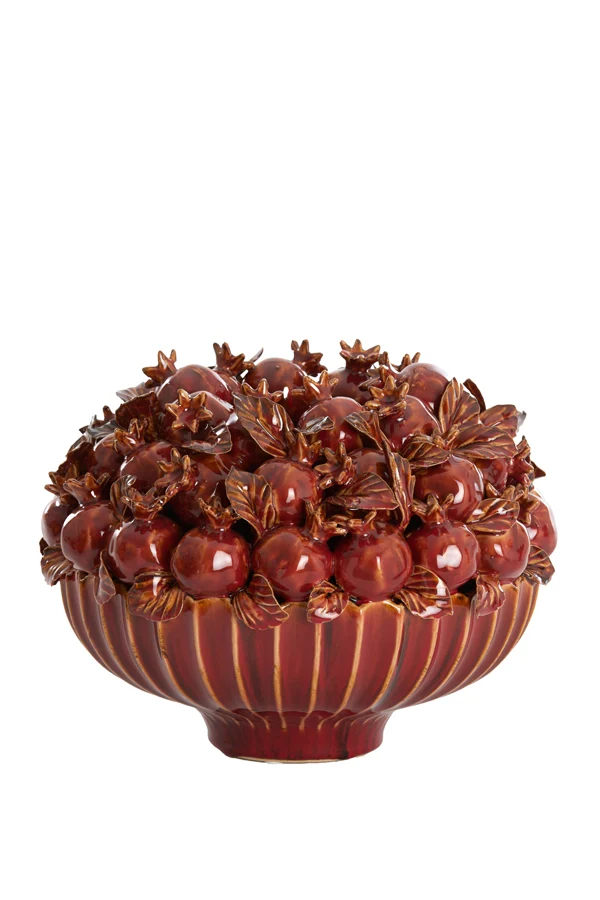 Vase deco 28,5x23 cm POMEGRANATE ceramics burgundy