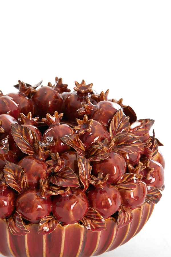 Vase deco 28,5x23 cm POMEGRANATE ceramics burgundy