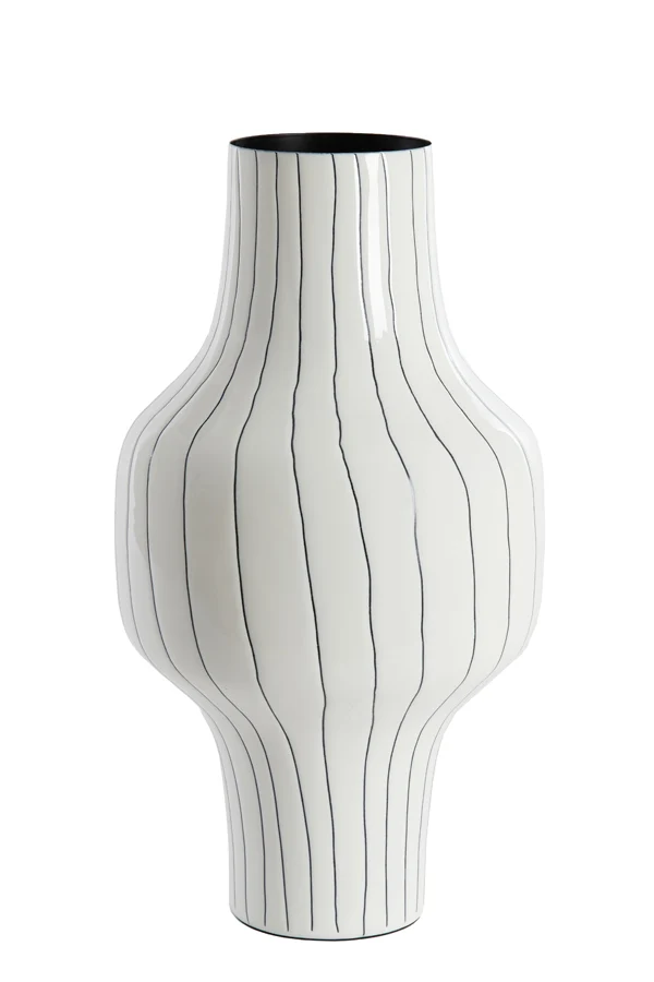 Vase deco 27x49 cm SINDO shiny white+black