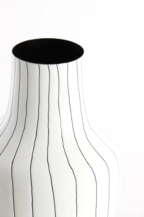 Vase deco 27x49 cm SINDO shiny white+black