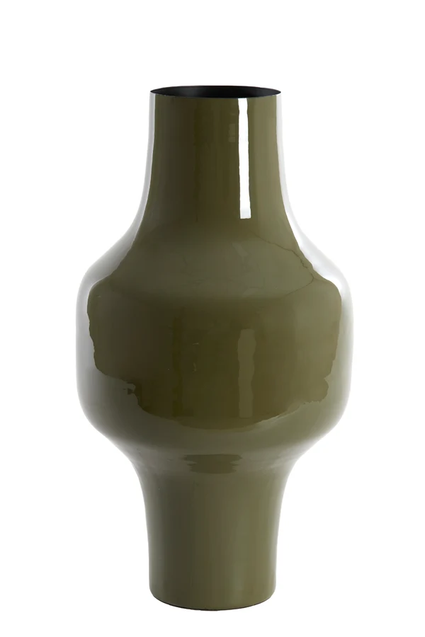 Vase deco 27x49 cm SINDO shiny dark olive green