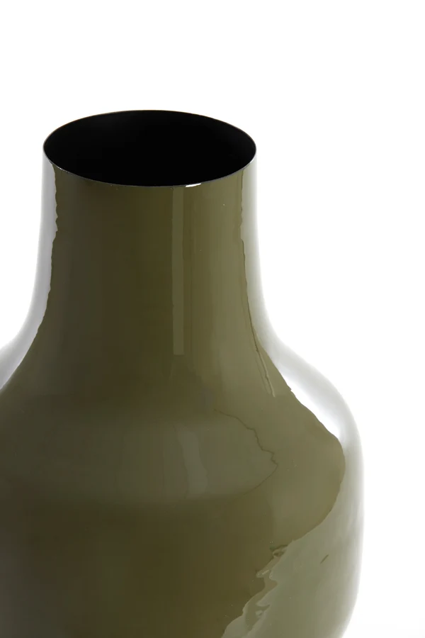 Vase deco 27x49 cm SINDO shiny dark olive green