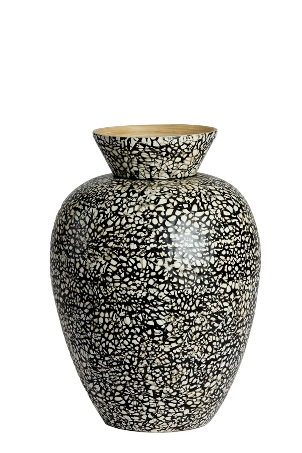 Vase deco 27x38 cm LERA bamboo black-cream