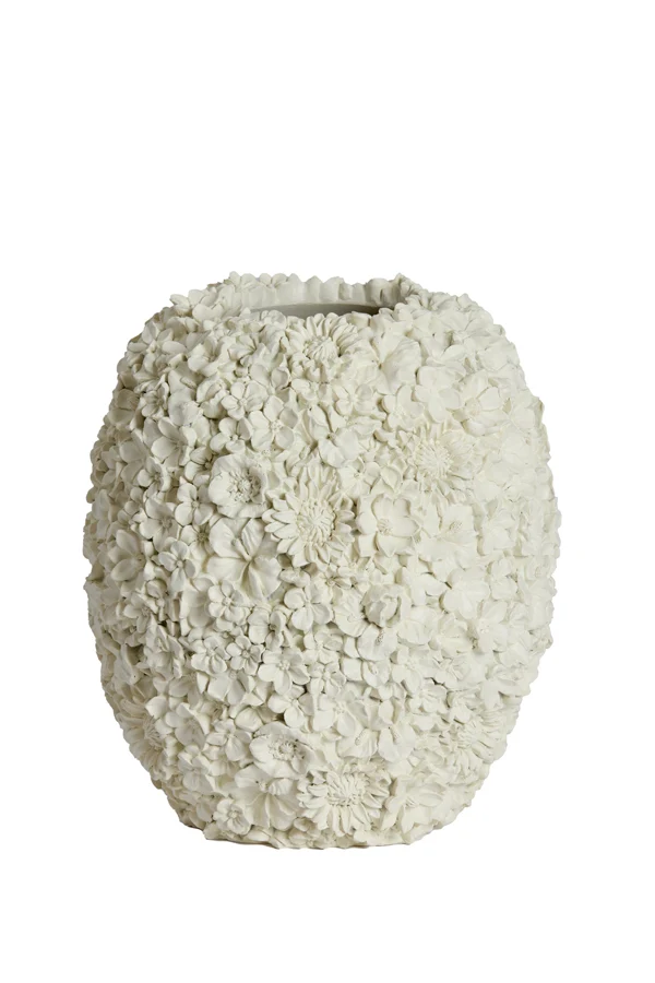 Vase deco 27x30,5 cm VIOLETA matt cream