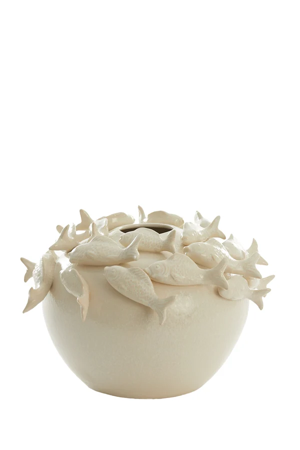 Vase deco 40x27 cm FISH ceramics cream