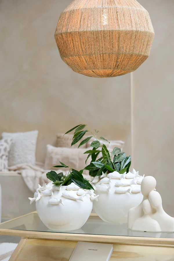 Vase deco 40x27 cm FISH ceramics cream
