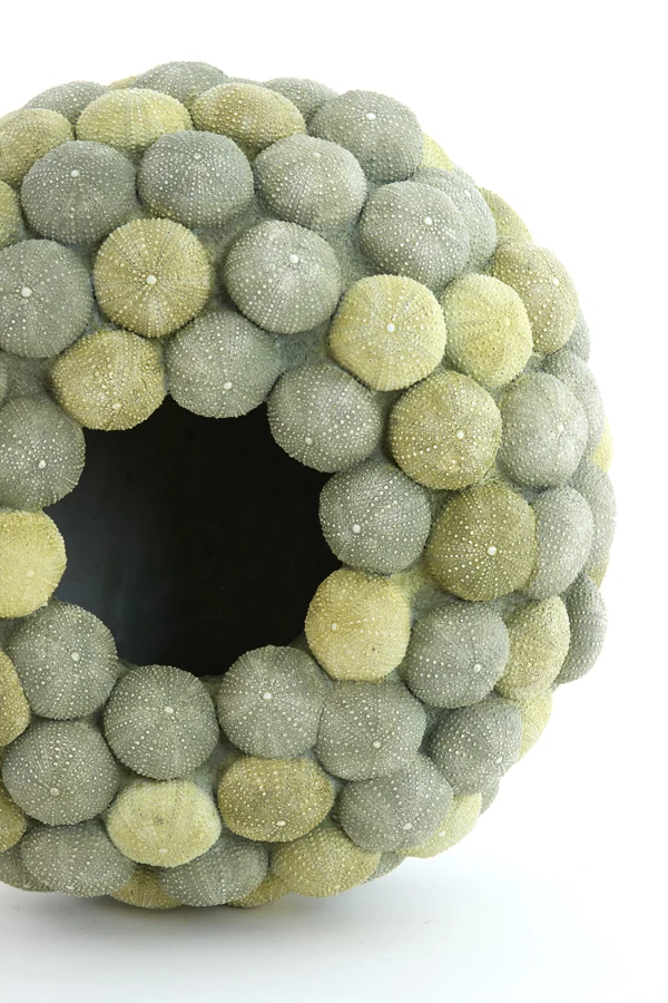 Vase deco 40x23,5 cm SEA URCHIN green+dark green